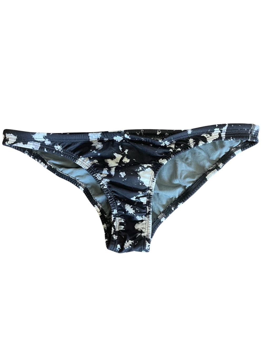 Jolyn Clothing Black and White Tie-Dye Bikini Bottom,  Lined, Drawstring Size XL